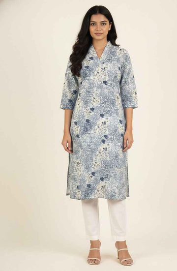 Straight Fit Only Kurta In Pure Cotton