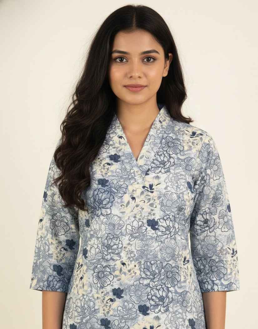 Straight Fit Only Kurta In Pure Cotton