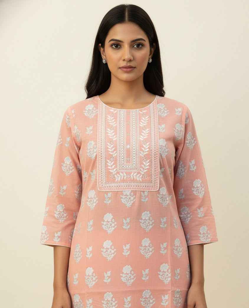 Straight Fit Only Kurta In Pure Cotton