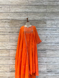 Mul Cotton Flaired Dupatta Set With Solid Base