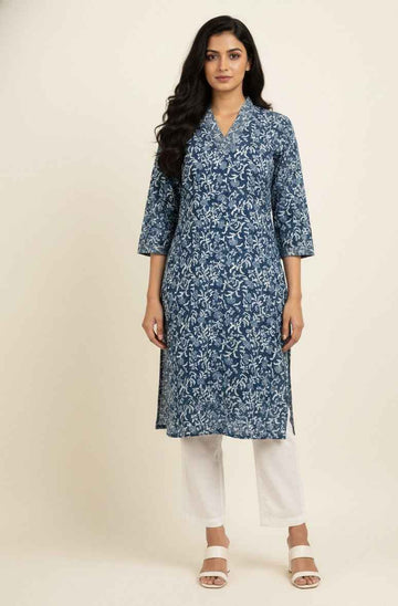 Straight Fit Only Kurta In Pure Cotton
