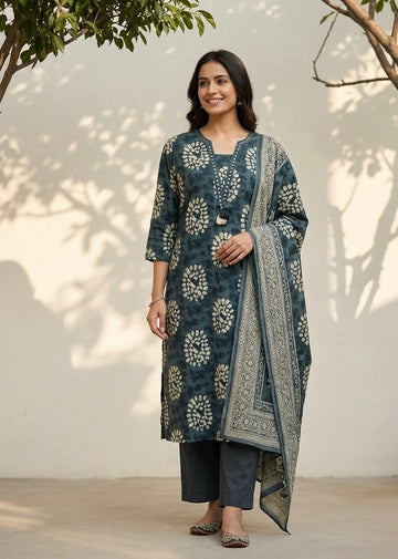 Pure Cotton Dupatta Set