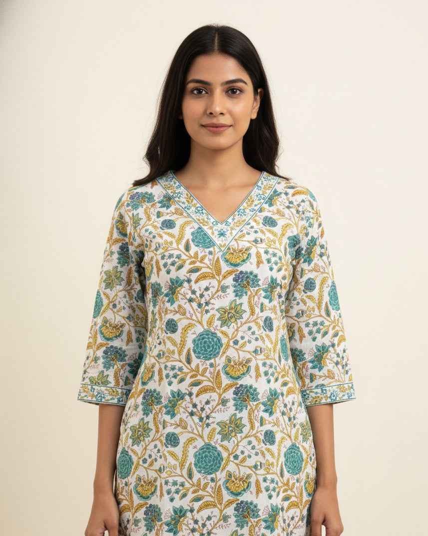 Straight Fit Only Kurta In Pure Cotton