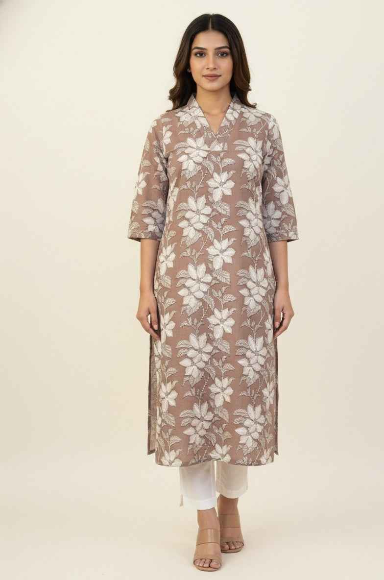 Straight Fit Only Kurta In Pure Cotton