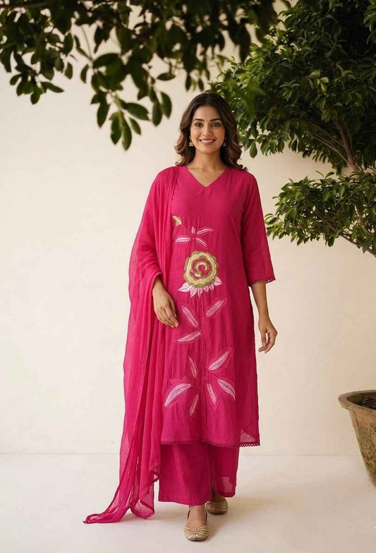 Pure Cotton A Line Dupatta Set CS0236