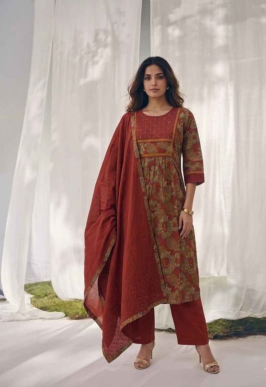 Pure Cotton Three Piece Dupatta Set