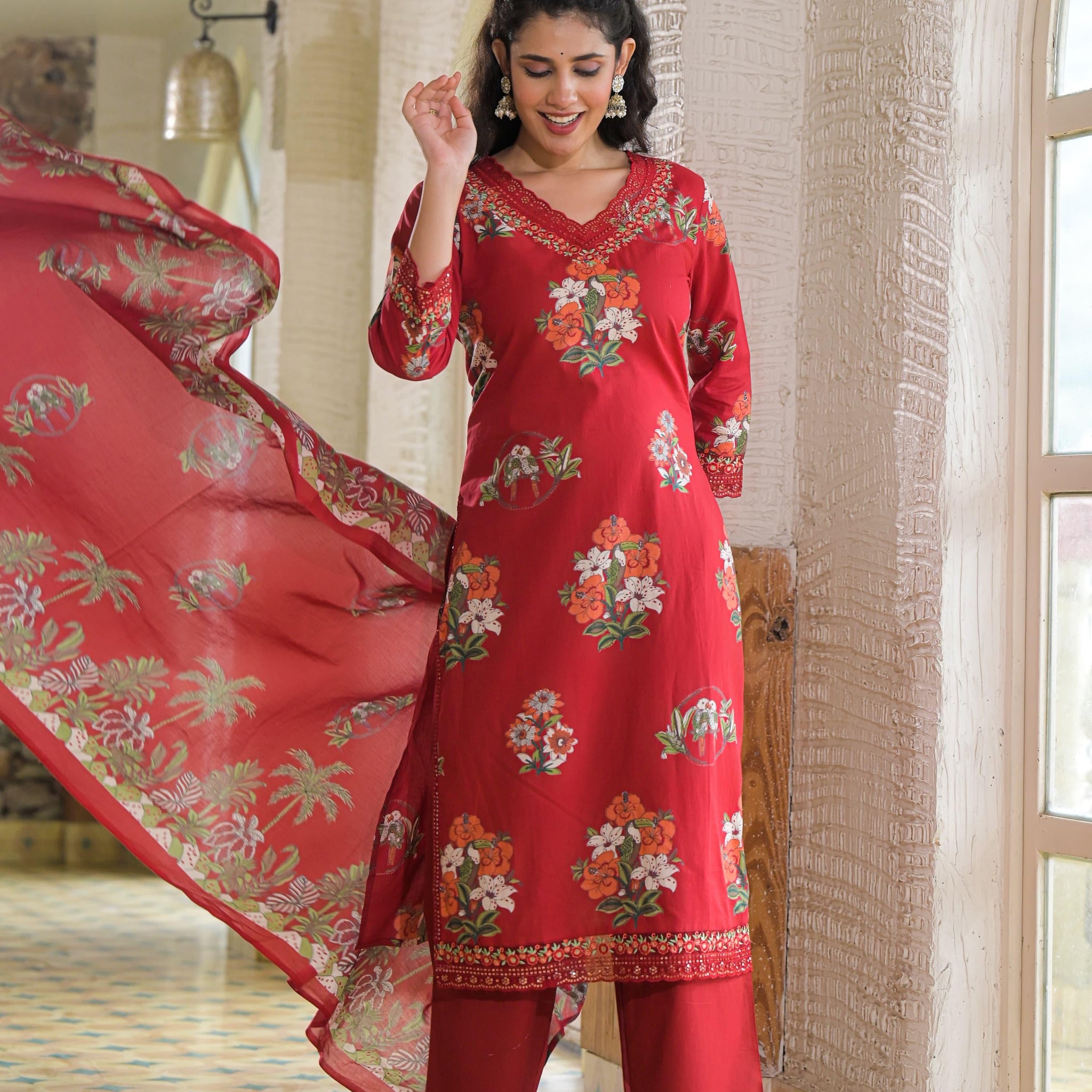 Straight Fit Pure Cotton Dupatta Set CS0111
