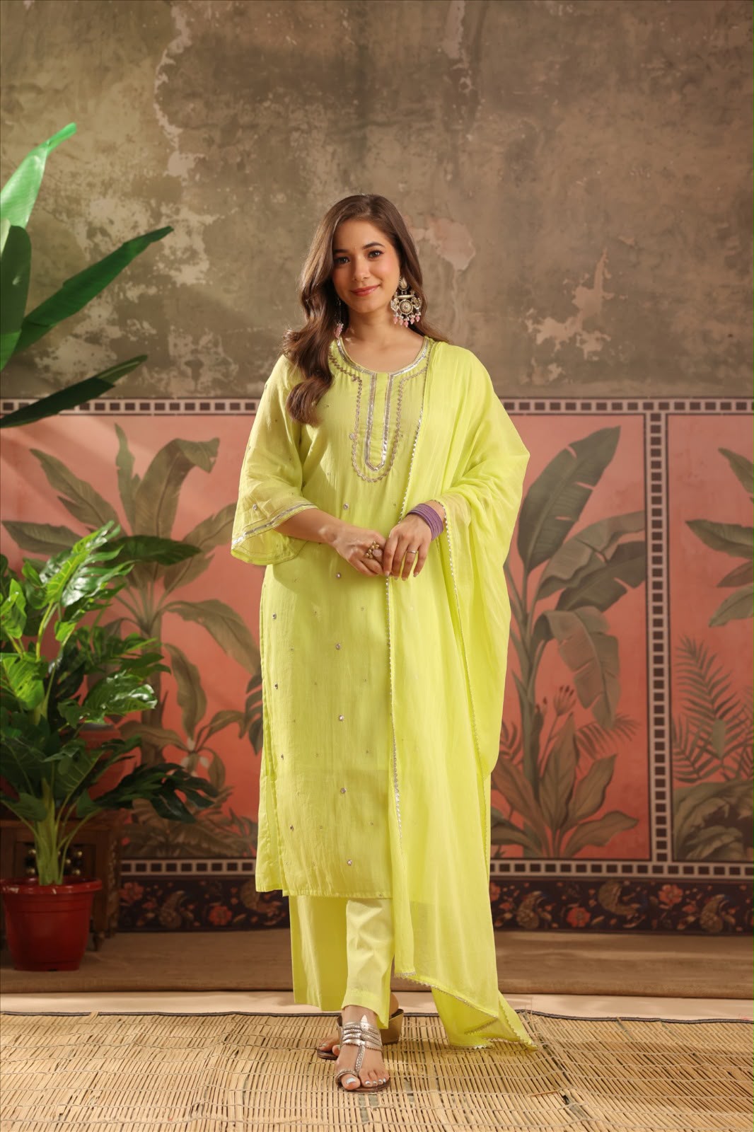 Mul Cotton Dupatta Set With Lining (Prebooking)