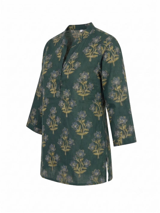 Printed Short Top In Cotton Fabric ST001
