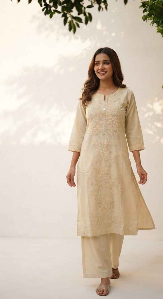 Pure Cotton pant sets with Chikankari work PS0168