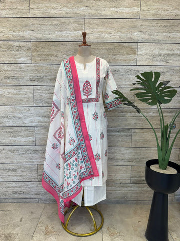 Pure Cotton Dupatta Set
