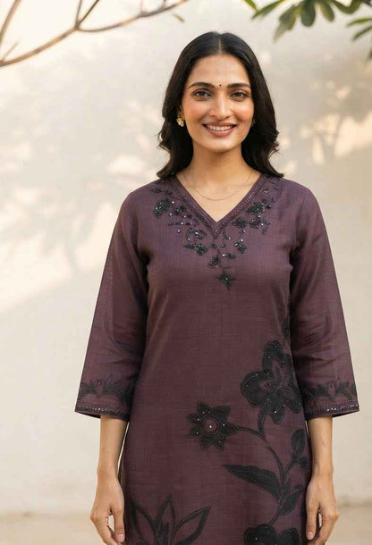 Pure Linen Dupatta  Set LN0024