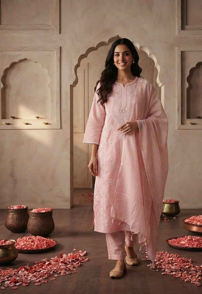 Pure Chanderi  festival wear Dupatta Set