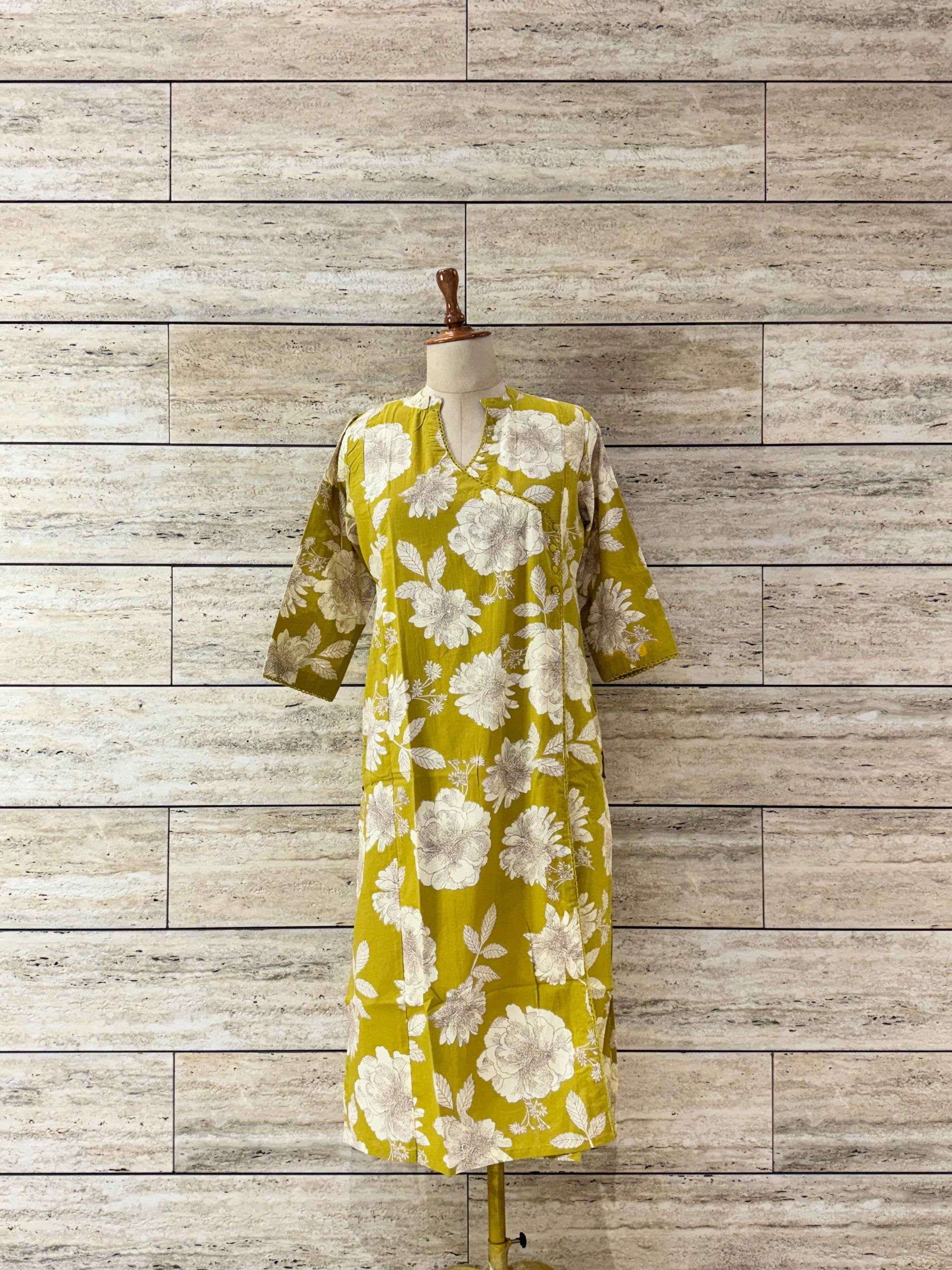 Solid Base Pure Cotton Ajrakh Print Cotton Kurta