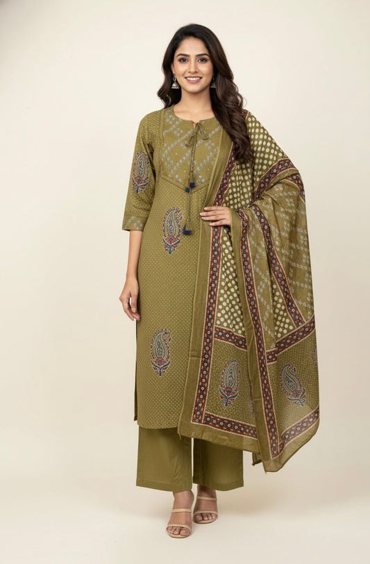 New Pure Cotton Printed Dupatta Set CS0172