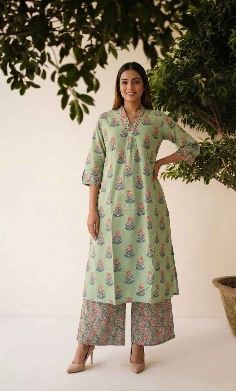 Pure Cotton Two Piece Pant Set