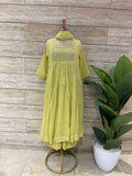 Mul Cotton Flaired Dupatta Set With Solid Base