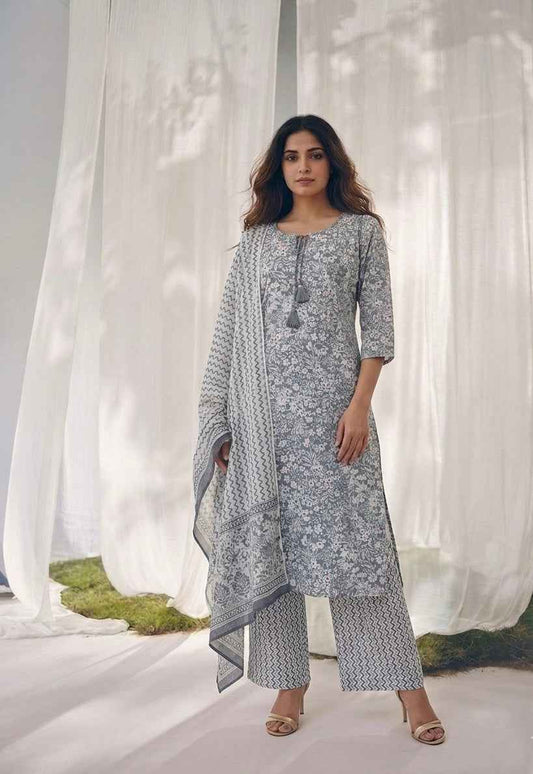 Pure Cotton Three Piece Dupatta Set
