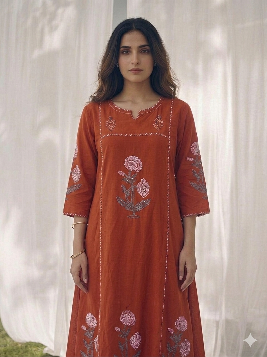 Pure Cotton Three Piece Dupatta  Set
