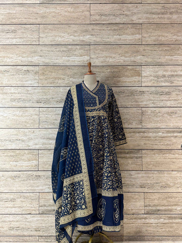Pure Cotton Anarkali Dupatta Set