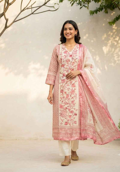 Printed Kota Doriya Dupatta Set KD045