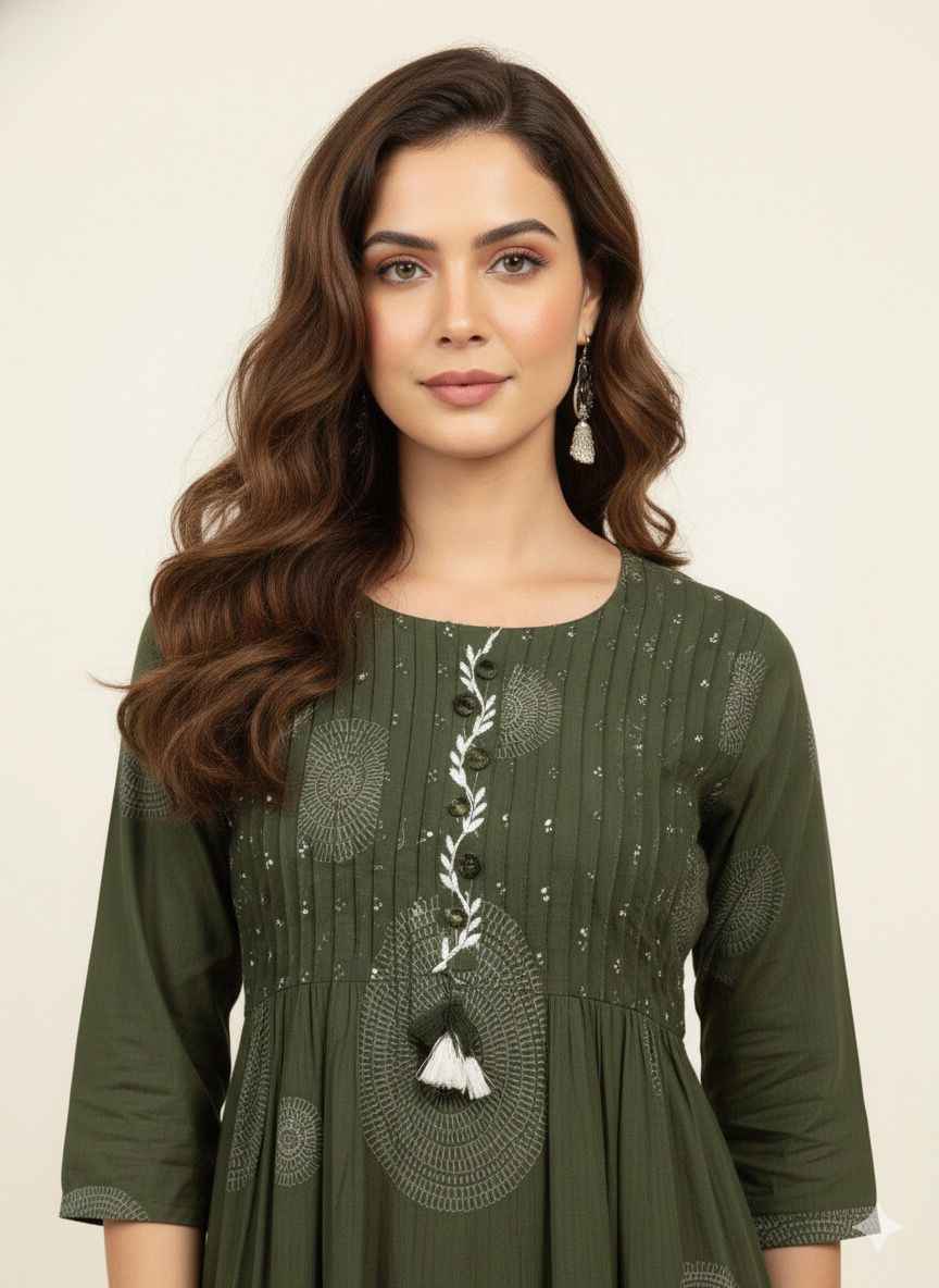 Premium cotton a-line Dupatta set CS0194