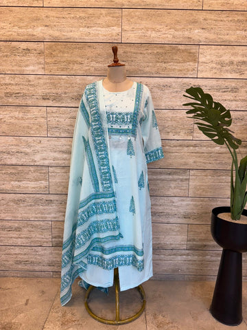 Pure Mul  Cotton Dupatta Set