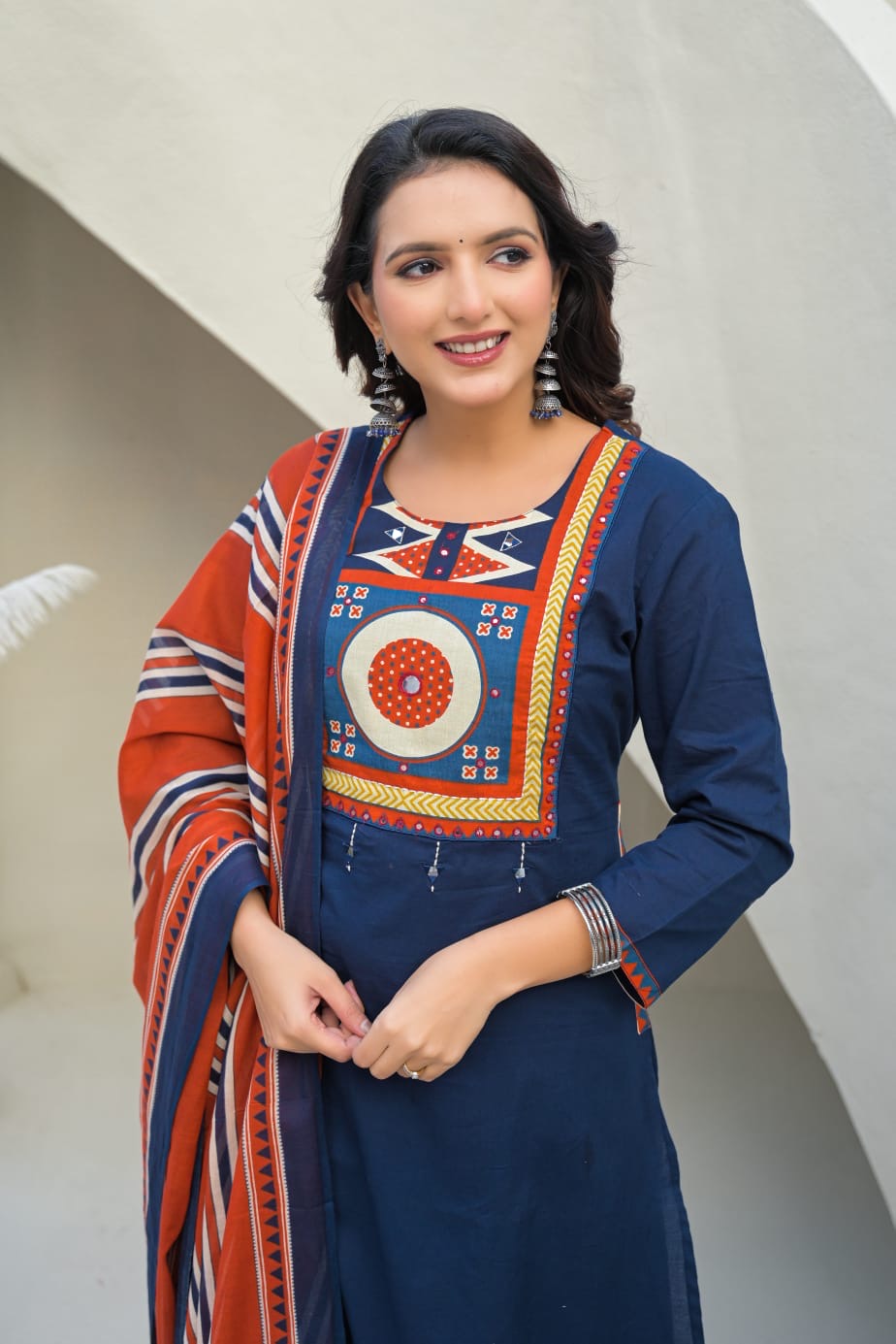 Premium Cotton Solid Base With Printed Dupatta Set CS0170