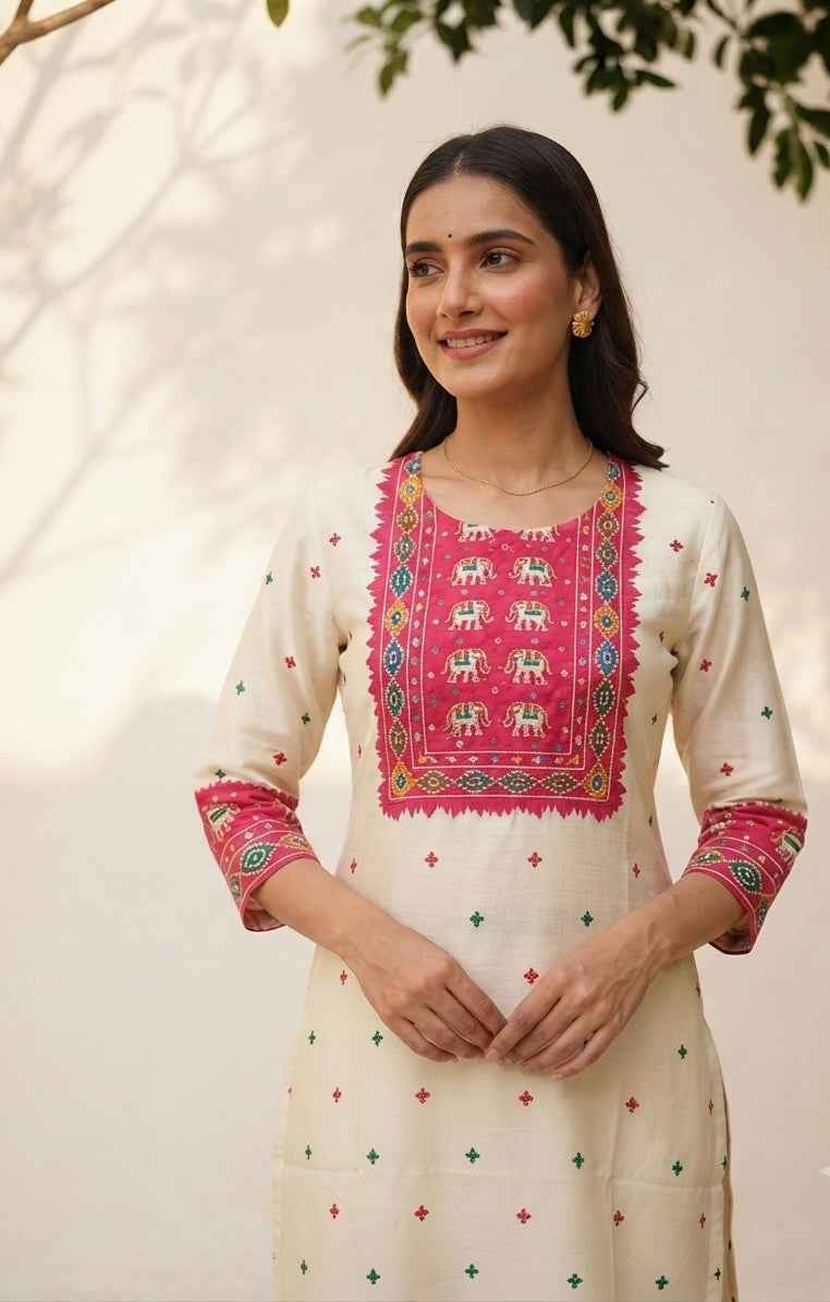 Pure Cotton Patola Print Dupatta Set CS0286