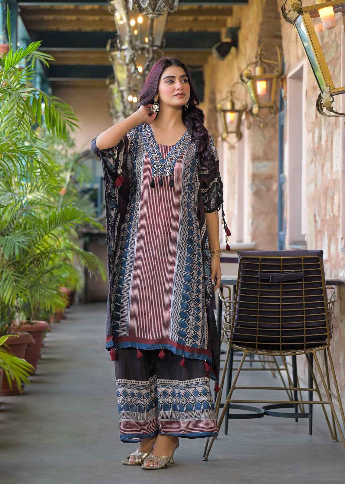 Pure muslin kaftan set