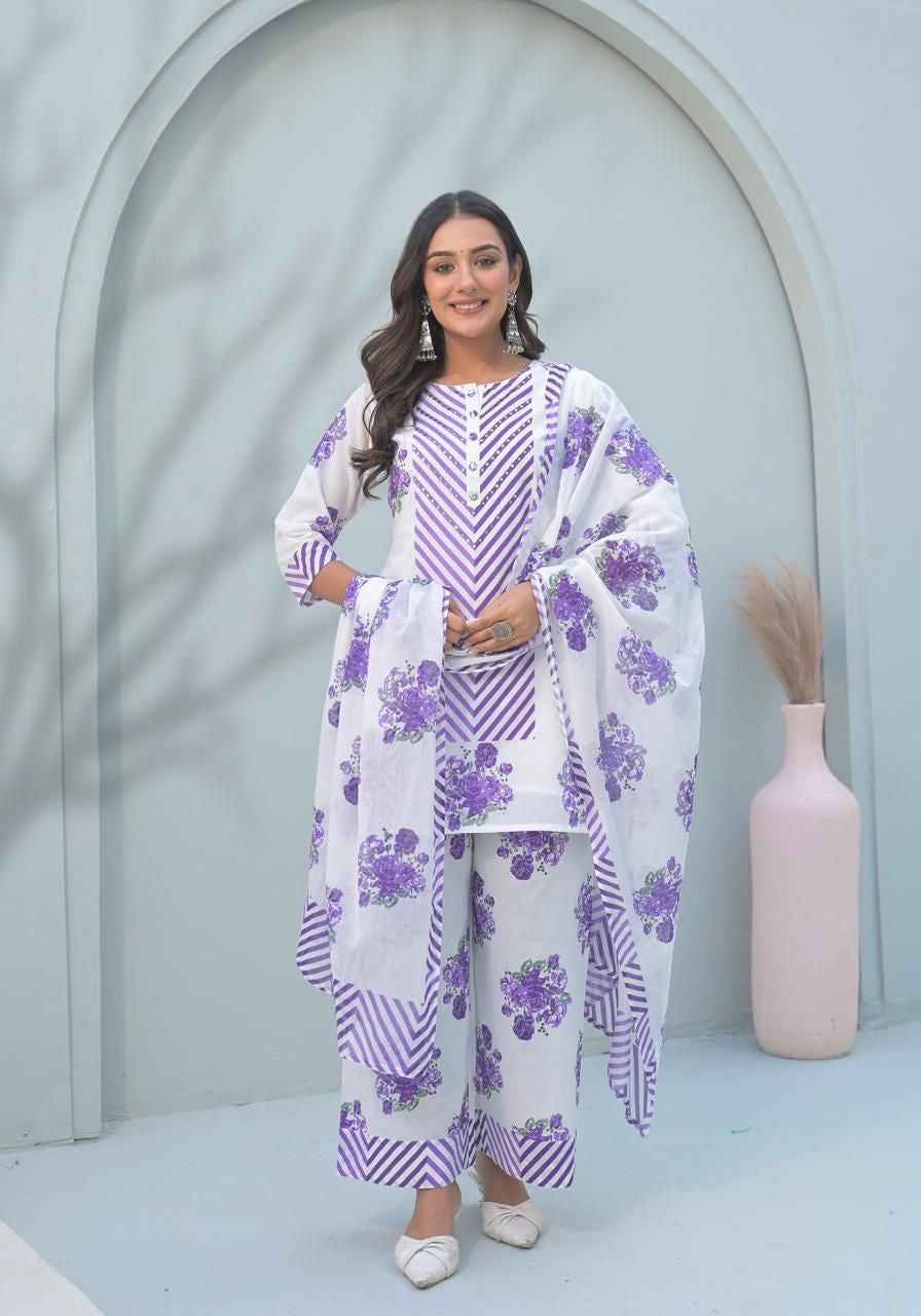 Pure cotton floral print with inner Dupatta set CS0181