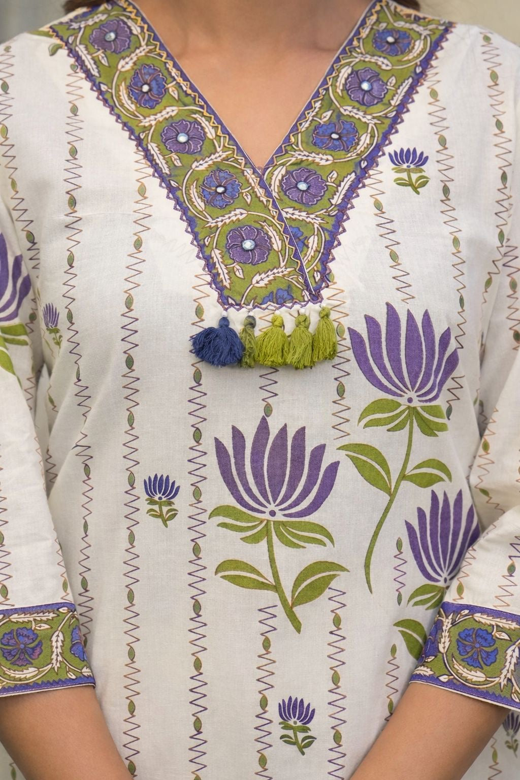 Premium Cotton A-Line Floral Print With Embroidery Dupatta Set CS0167