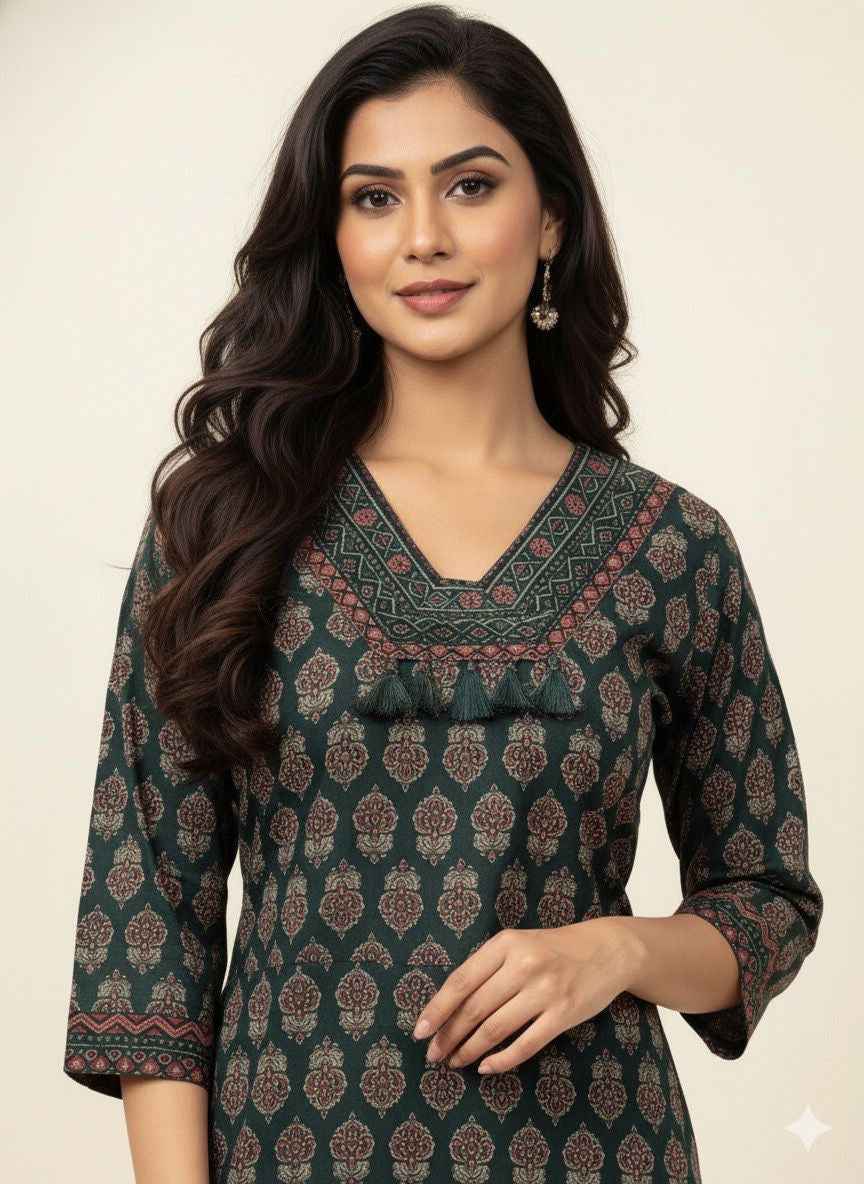 Pure cotton hand block print two piece pant set PS074