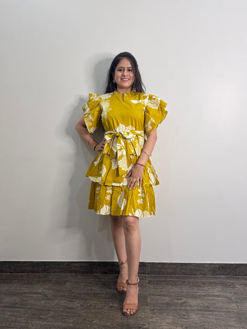One Piece Summer Dress in Mustard Yellow - SD002