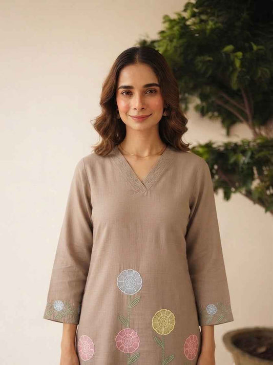 Mul Chanderi Farsi Suit With Embroidery MLC18