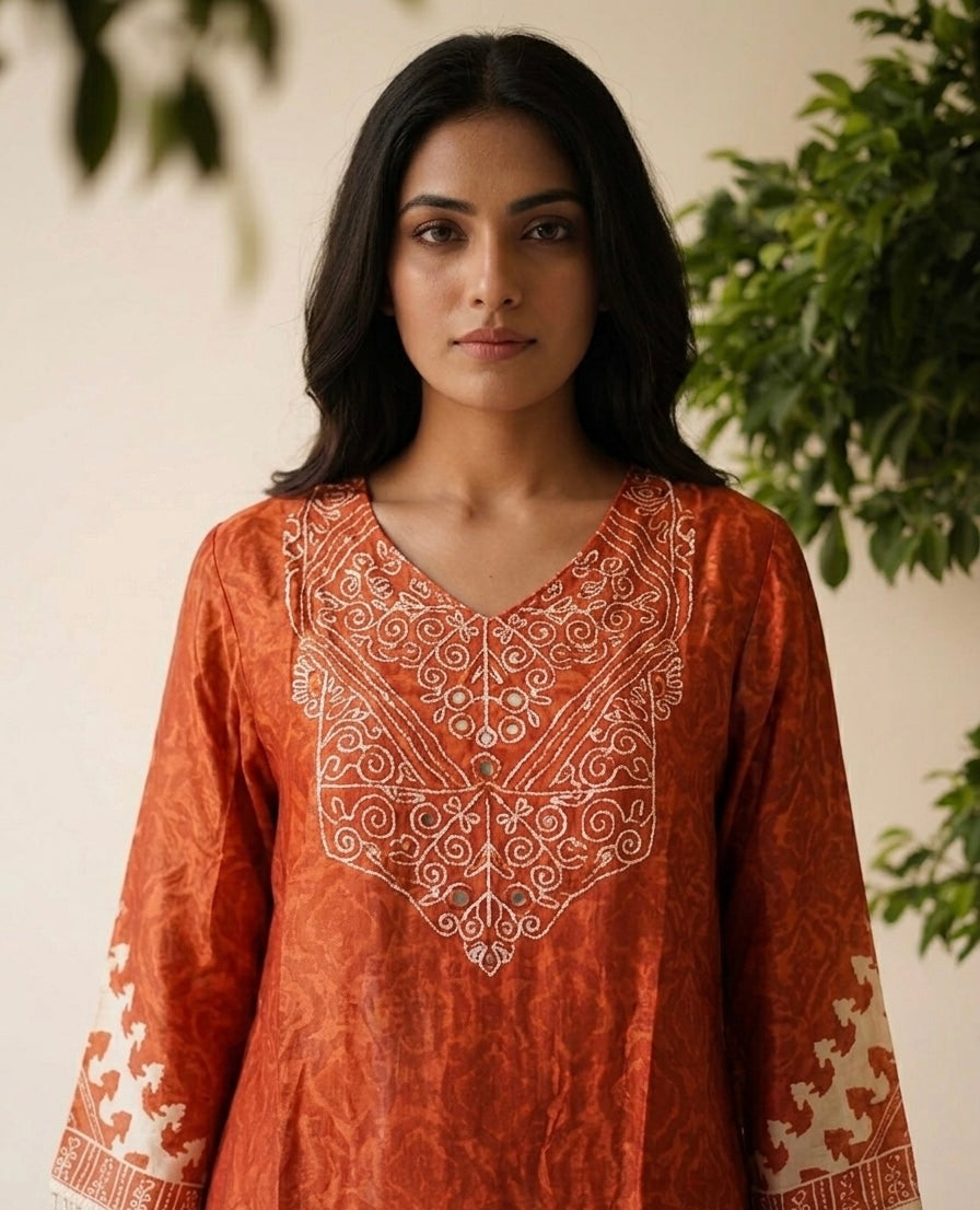 Pure Gajji Silk Two Piece Pant Set PS0184