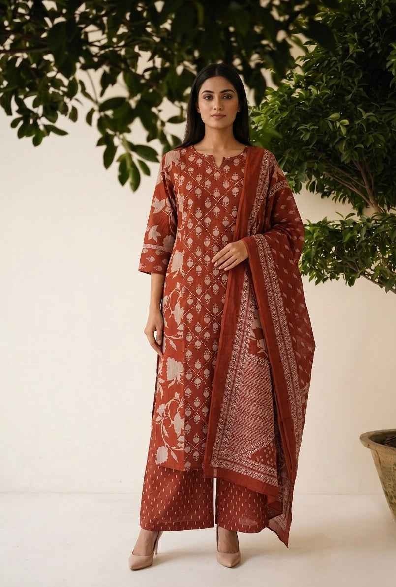 Pure Cotton Printed Dupatta Set CS0374