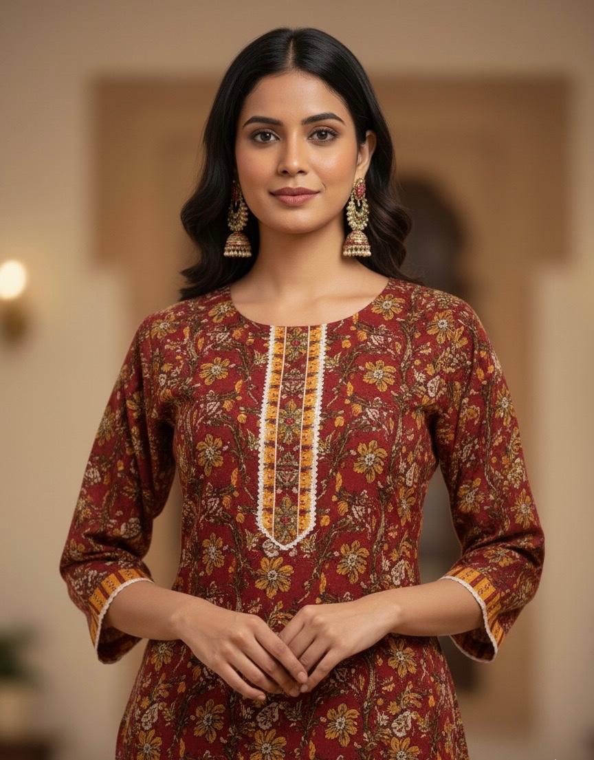 Pure cotton floral print Dupatta set