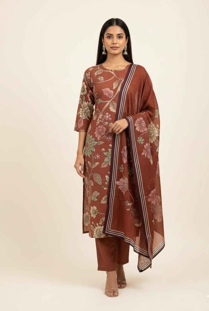 Pure cotton digital print Dupatta set