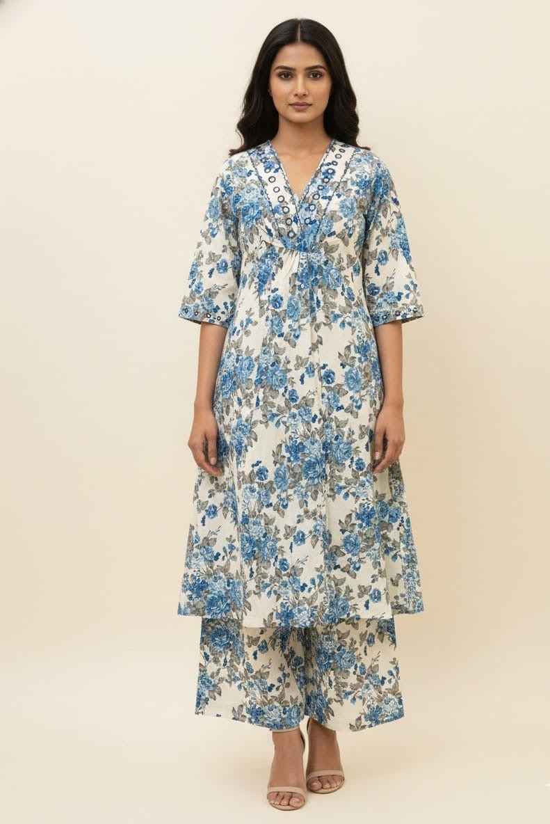 Pure cotton A-line pent set with plazoo