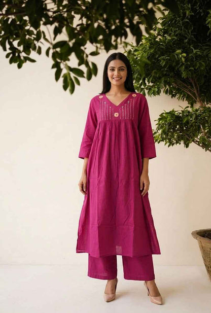 Pure Cotton Two Piece Pant Set