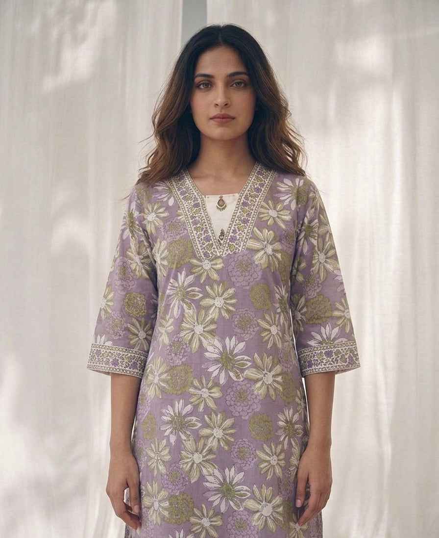 Pure Cotton Three Piece Dupatta Set