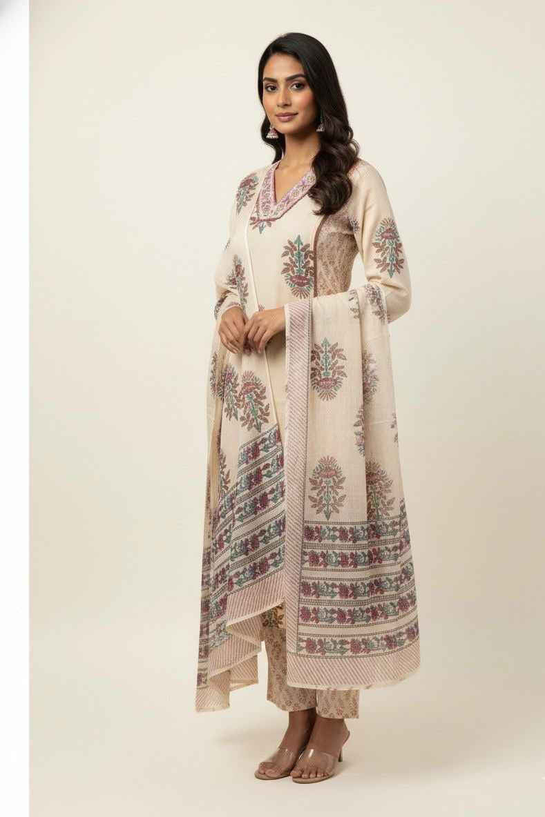 Pure Cotton Floral Print Dupatta Set CS0150