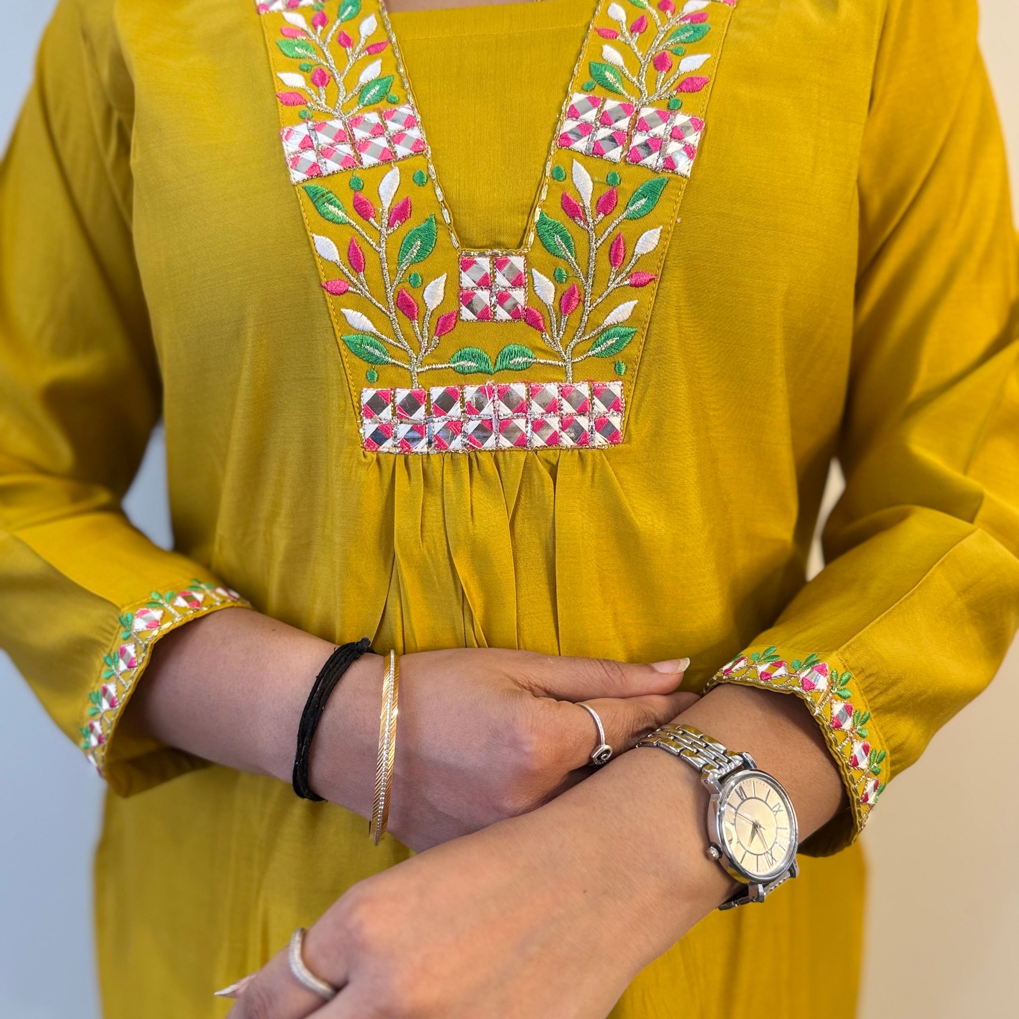 Two piece pant set in pure Muslin   FL058
