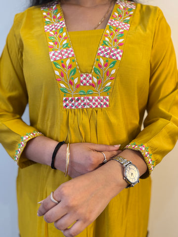 Two piece pant set in pure Muslin   FL058
