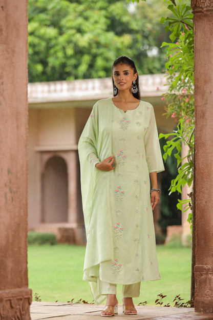 A Line Pure Mul Cotton Dupatta Set With Inner MLC45