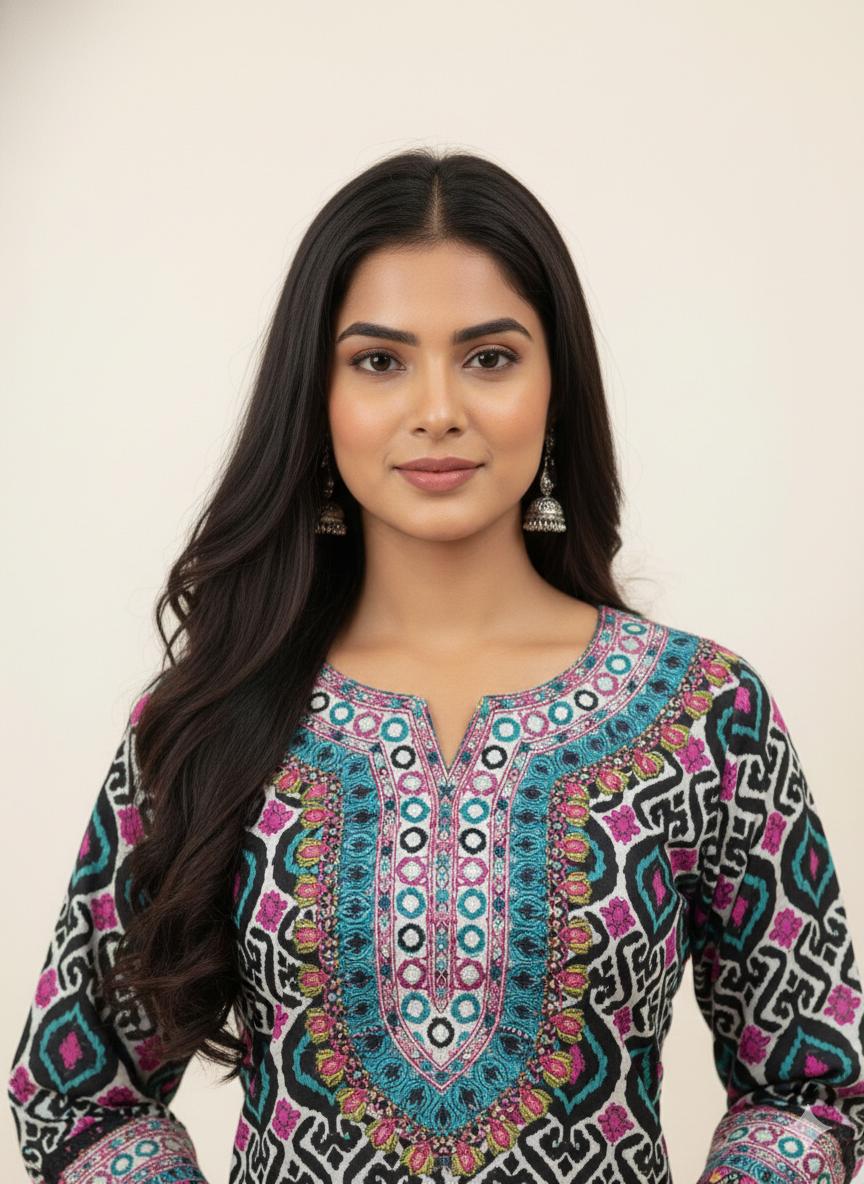 Premium cotton short length Patola print Dupatta set