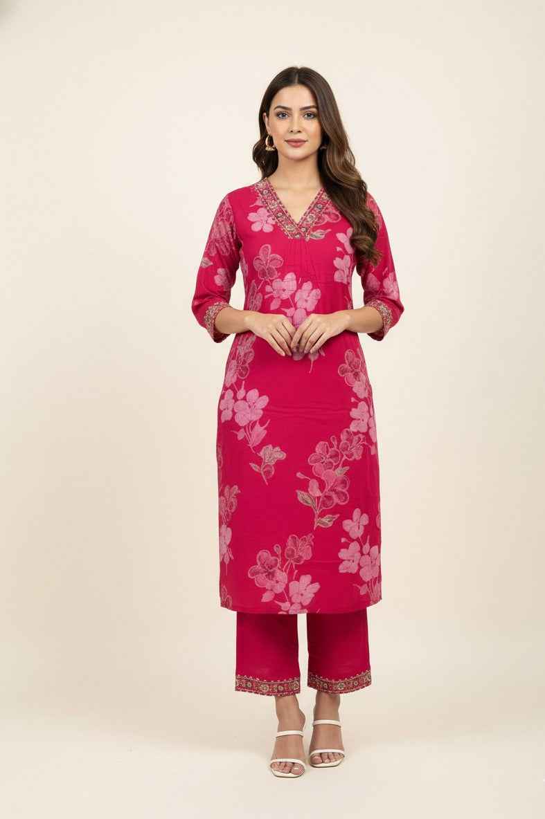 Pure Cotton Three Piece Dupatta Set - LC0318