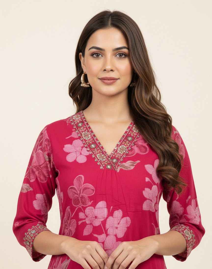 Pure Cotton Three Piece Dupatta Set - LC0318