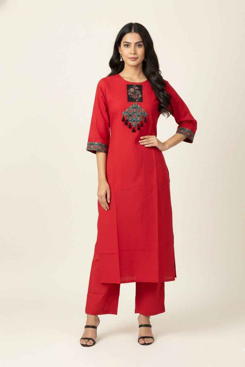 Pure Cotton Three Piece Dupatta Set - LC0312